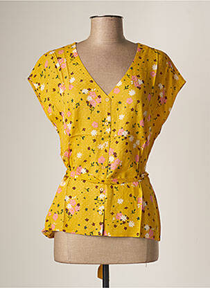 Chemisier manches courtes manches courtes jaune DES PETITS HAUTS femme