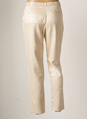 Pantalon 7/8 fermeture zippée sous rabat boutonné taille normale beige DES PETITS HAUTS femme