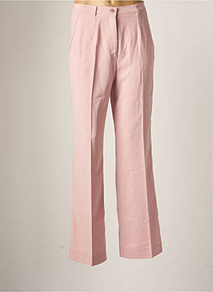 Pantalon chino fermeture zippée sous rabat boutonné taille normale rose GAROU PARIS femme