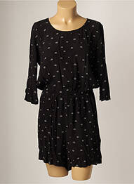 Combishort fermeture boutonnée au dos manches courtes noir DES PETITS HAUTS femme