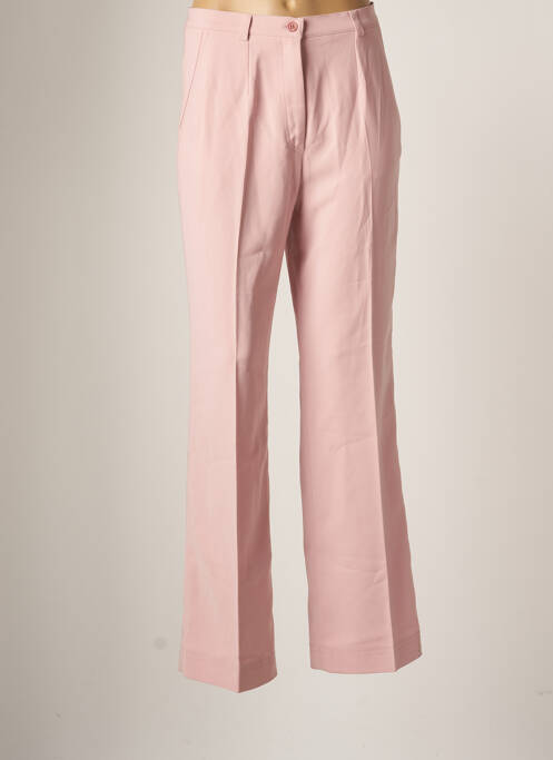 Pantalon chino fermeture zippée sous rabat boutonné taille normale rose GAROU PARIS femme