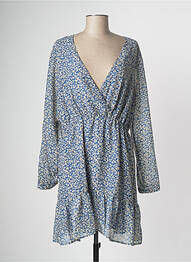 Robe mi-longue imprimé fantaisie manches longues bleu BEST MOUNTAIN femme