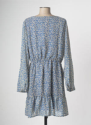 Robe mi-longue imprimé fantaisie manches longues bleu BEST MOUNTAIN femme