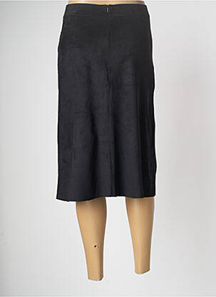 Jupe mi-longue taille haute noir OXANA femme