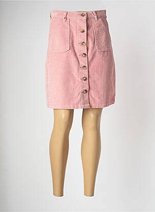 Jupe mi-longue taille haute rose F.A.M. femme