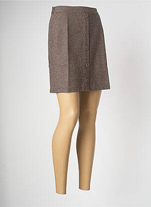 Jupe courte poches marron KILIBBI femme