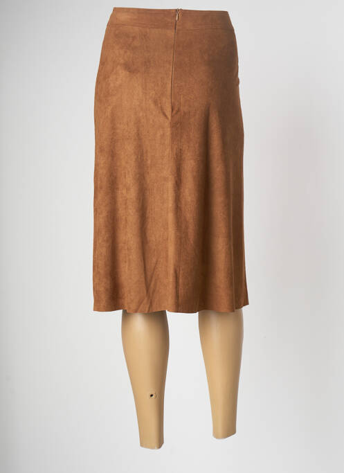 Jupe mi-longue marron OXANA pour femme