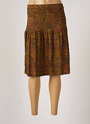 Jupe mi-longue taille haute marron AGATHE & LOUISE femme