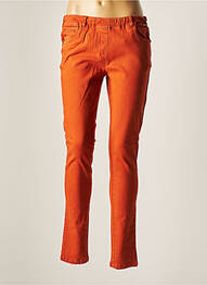 Pantalon slim broderie rivets taille normale orange AGATHE & LOUISE femme