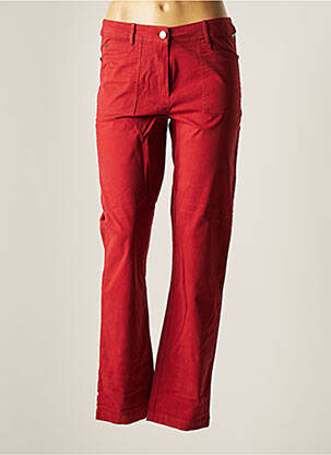 Pantalon slim broderie rivets taille normale rouge AGATHE & LOUISE femme