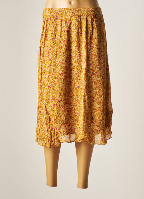 Jupe mi-longue taille haute jaune AGATHE & LOUISE femme