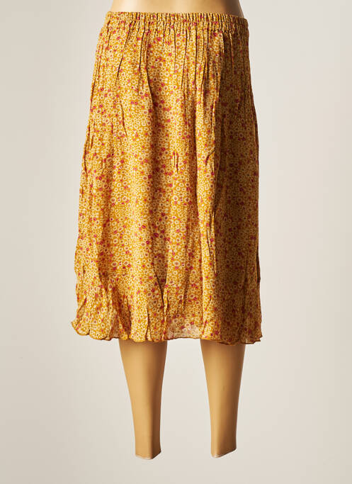 Jupe mi-longue taille haute jaune AGATHE & LOUISE femme