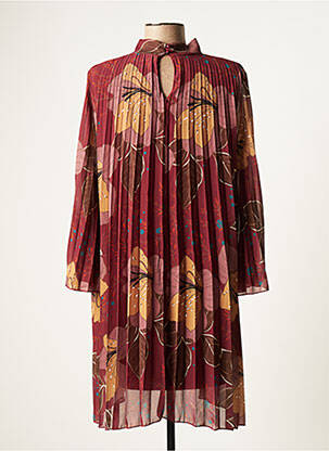 Robe courte manches longues manches longues rouge ARS VESTIS femme