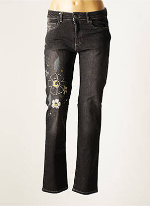 Jeans coupe slim broderie rivets taille normale gris DOLCEZZA femme