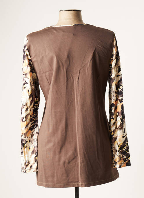 Tunique manches longues marron FRANCE RIVOIRE pour femme