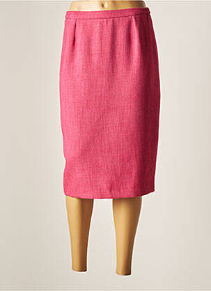 Jupe mi-longue coupe droite rose VICKIE & MAN femme