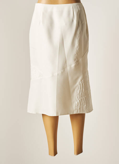 Jupe mi-longue beige CHRISTINE LAURE pour femme