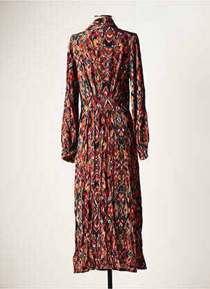 Robe longue tissage popeline manches longues marron DEUX. BY ELINE DE MUNCK femme