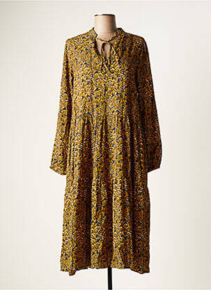 Robe mi-longue imprimé fantaisie manches longues vert LE FABULEUX MARCEL DE BRUXELLES femme