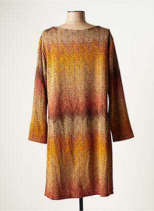 Robe courte manches longues manches longues orange BELLITA femme