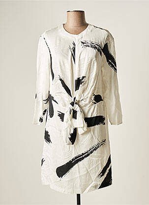 Robe courte manches longues manches longues blanc MANGO femme