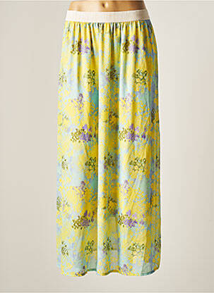 Jupe longue imprimé fantaisie jaune BELLITA femme