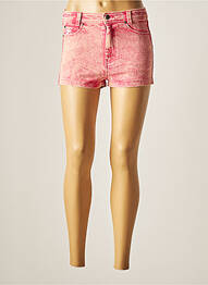 Short fermeture zippée sous rabat boutonné taille normale rose KAMI femme