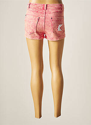 Short fermeture zippée sous rabat boutonné taille normale rose KAMI femme