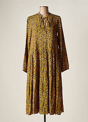 Robe mi-longue imprimé fantaisie manches longues vert LE FABULEUX MARCEL DE BRUXELLES femme