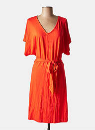 Robe mi-longue manches courtes manches courtes orange GARCIA femme