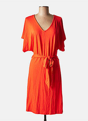 Robe mi-longue manches courtes manches courtes orange GARCIA femme