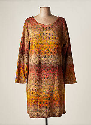 Robe courte manches longues manches longues marron BELLITA femme