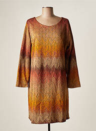Robe courte manches longues manches longues marron BELLITA femme