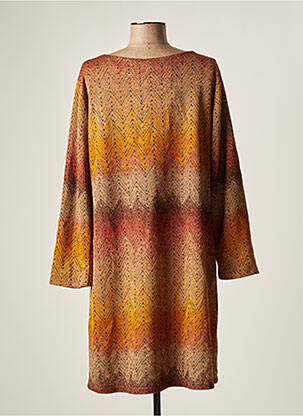 Robe courte manches longues manches longues marron BELLITA femme