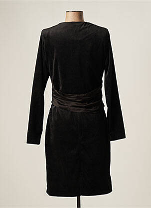 Robe mi-longue manches longues manches longues noir MORGAN femme