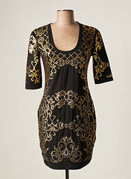 Robe courte fermeture zippée au dos manches courtes noir ASTRID BLACK LABEL femme