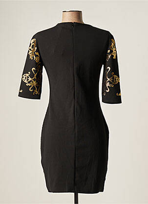 Robe courte fermeture zippée au dos manches courtes noir ASTRID BLACK LABEL femme