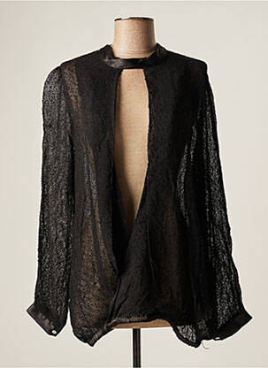 Top col rond manches longues noir NÜ femme