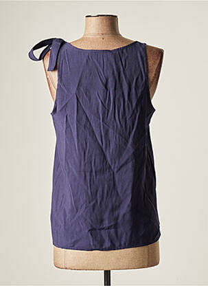 Top col v sans manche bleu MOLLY BRACKEN femme
