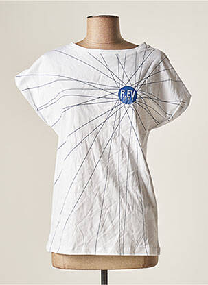 T-shirt blanc R.EV 1703 BY REMCO EVENPOEL  pour femme