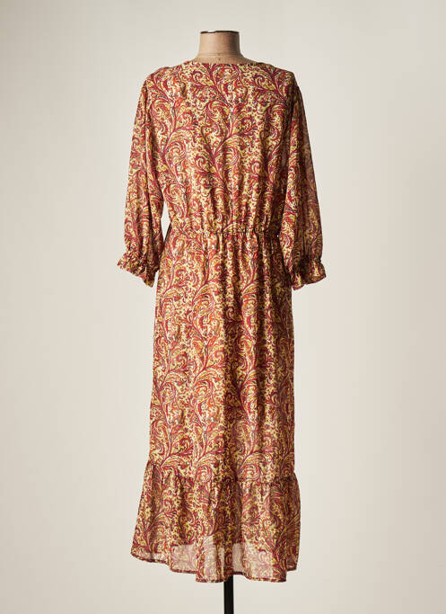 Robe longue coupe évasée manches 3/4 rouge CLOUDS OF FASHION femme