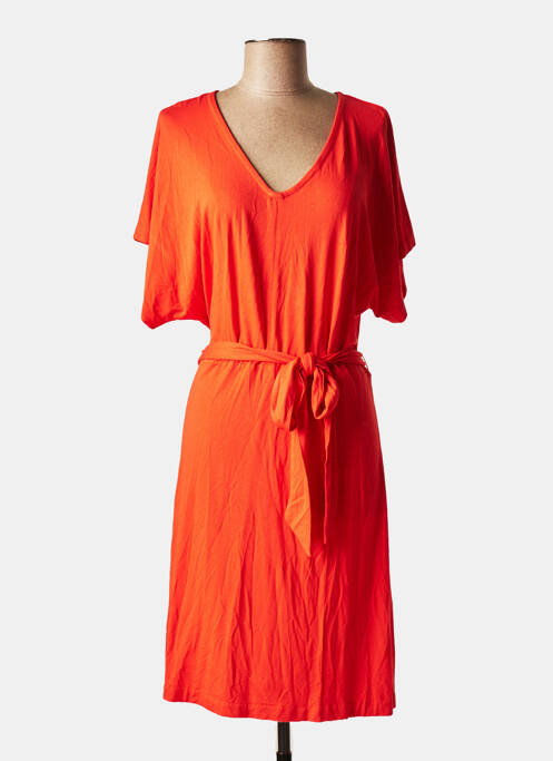 Robe mi-longue manches courtes manches courtes orange GARCIA femme