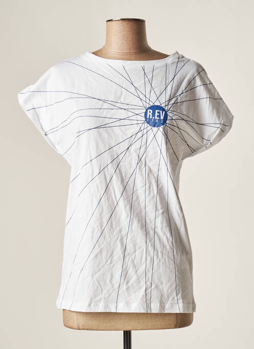 T-shirt blanc R.EV 1703 BY REMCO EVENPOEL  pour femme