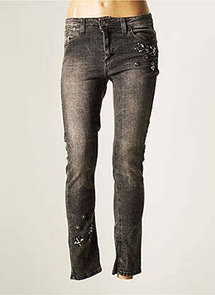 Jeans coupe slim gris ASTRID BLACK LABEL pour femme