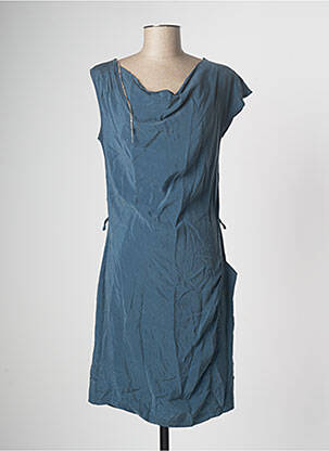 Robe mi-longue bleu DE ANGELIS femme