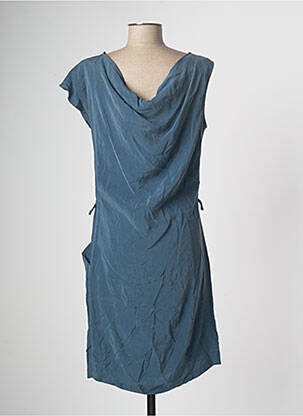 Robe mi-longue bleu DE ANGELIS femme