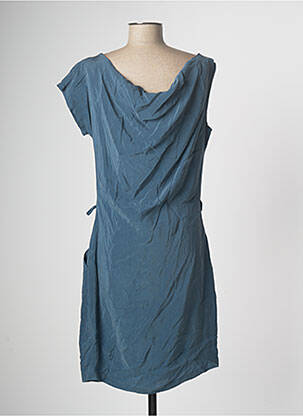 Robe mi-longue bleu DE ANGELIS femme
