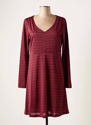 Robe courte manches longues manches longues rouge COLINE femme