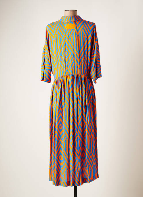Robe mi-longue manches courtes manches courtes orange FRACOMINA femme