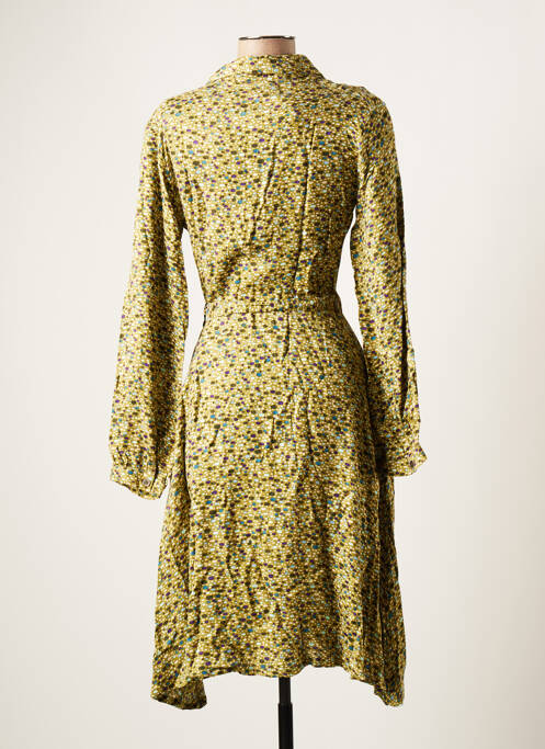 Robe mi-longue manches longues manches longues vert KALI YOG femme